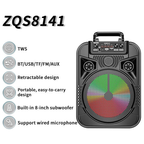 WIRELESS SPEAKER 8 Inches Woofer Portable Bluetooth Wireless Speaker-ZQS8141