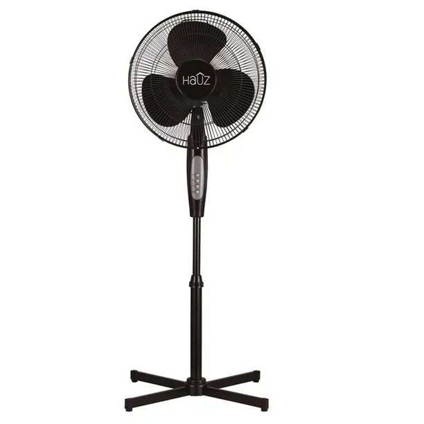 Hauz 16" Oscillating Pedestal Fan Black-PF1-16BK