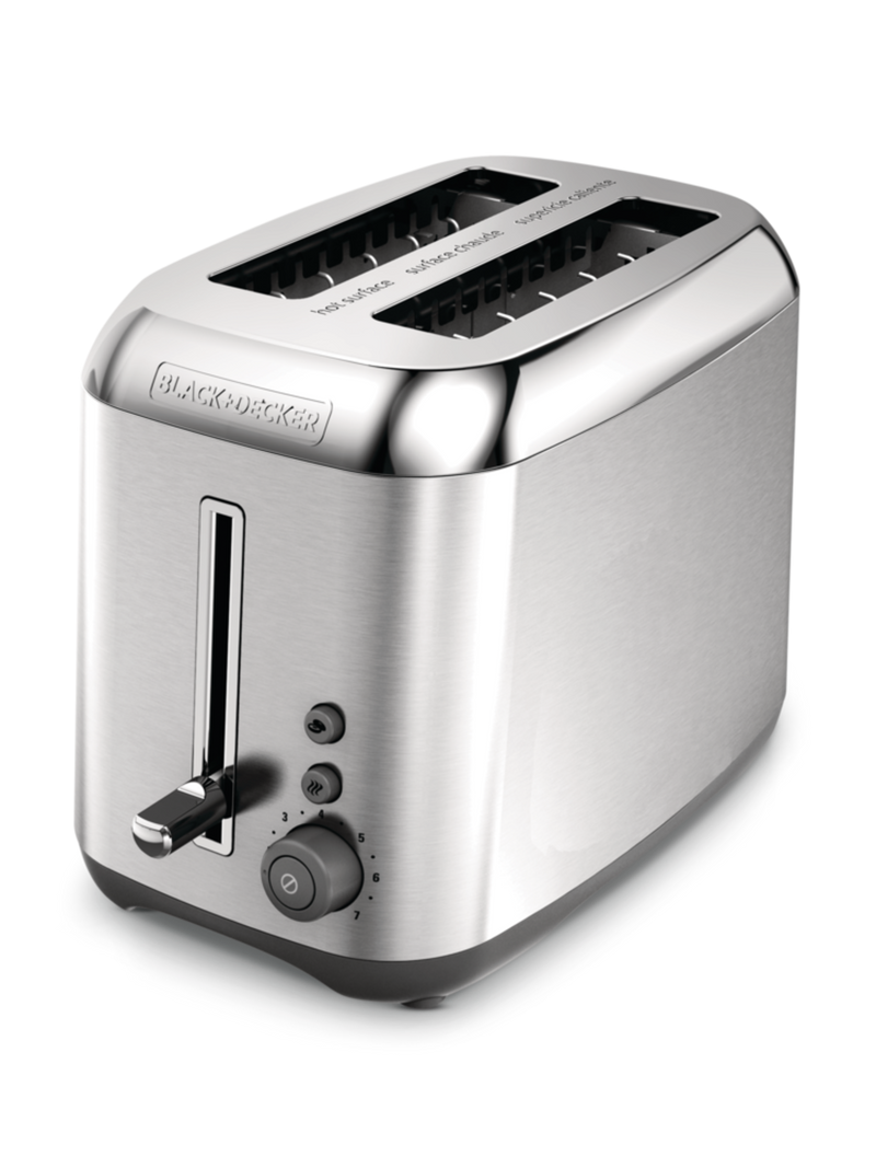 Toaster Factory Black+Decker Brushed Stainless Steel 2-Slices Toaster,Factory serviced