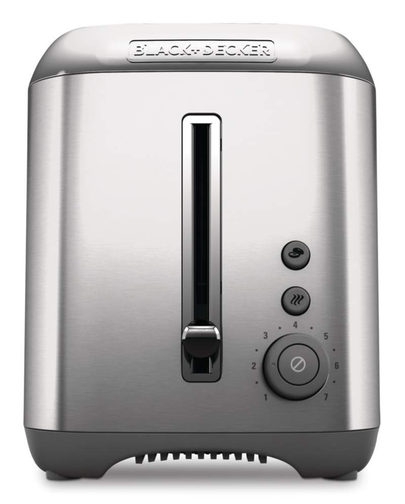 Black+Decker Brushed Stainless Steel 2-Slices Toaster,Factory serviced with Home Essentials warranty -TR3490SKT