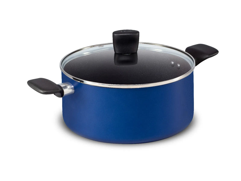 T-FAL Essentials 8pc Cookware Set Blue/Gold - B474S874/ B455S874