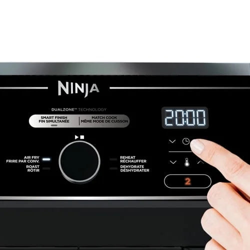 NINJA Foodi 4-in-1 Dual Zone Air Fryer - 9.46kg/10Qt, Black,Factory serviced with Home Essentials warranty -DZ300C