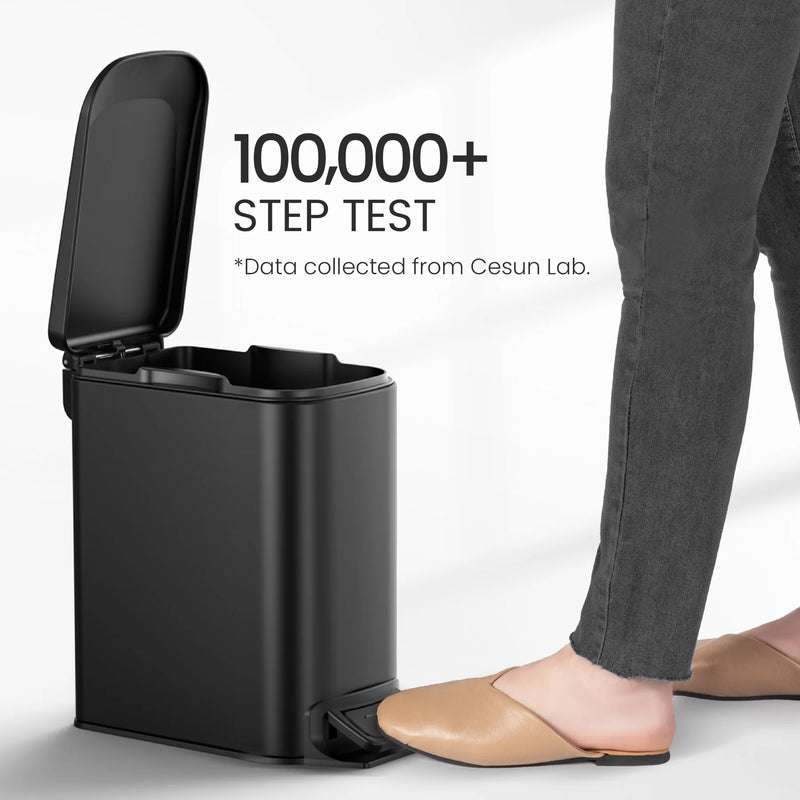 CESUN Slim Step Trash Can 6L - Black