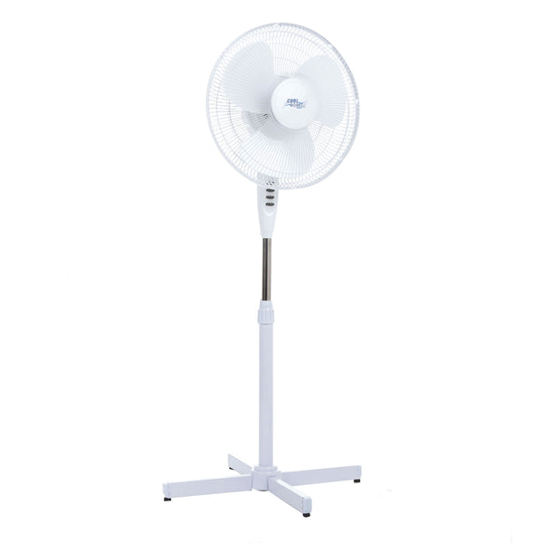 Cool Works 16 in. 3-Speed White Oscillating Pedestal Fan-HFA-16S