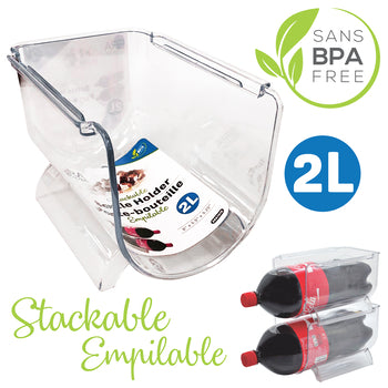 ERAWARE Organizador para refrigerador y despensa con soporte para botellas de gaseosas, 8 x 5,5 x 5,25 pulgadas - 7075