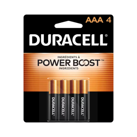 Paquete de 4 pilas alcalinas DURACELL Coppertop AAA Power Boost