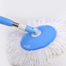 Balai à franges Easy Life Easy Mop 360°C avec seau rotatif à sec et 2 têtes de balai - Bleu