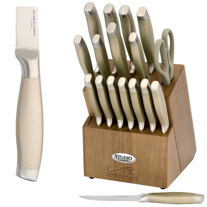 STUDIO CUISINE 18 Piece Stainless Steel Knife Block Set-71821