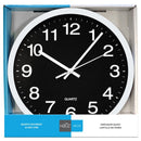 HAUZ Round 12 in. black wall clock whith white pointers and numbers-WC5099