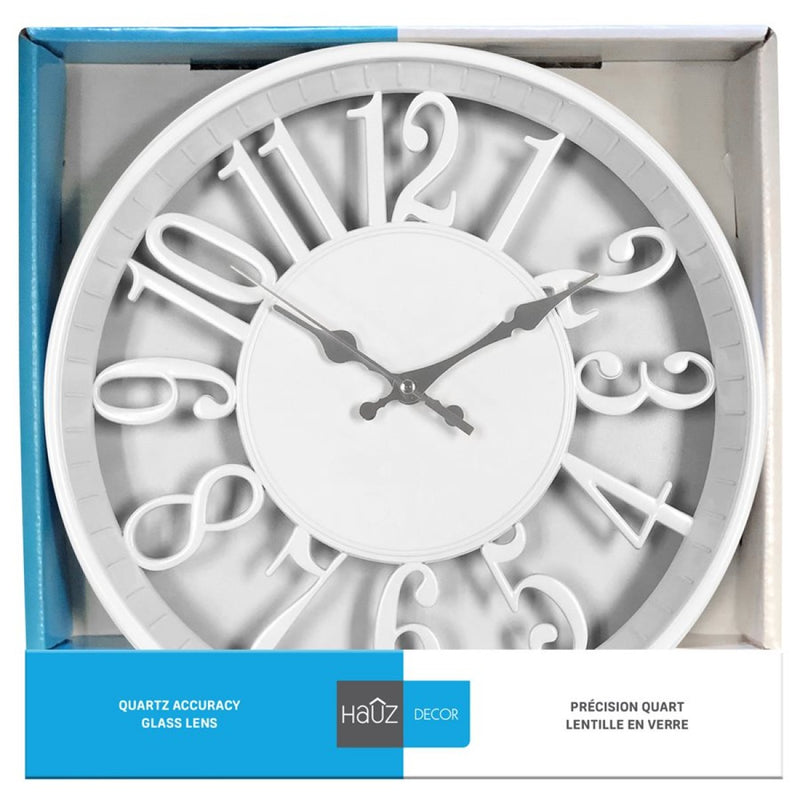 HAUZ Round 12 in. Wall Clock With Big Numbers-WC5112