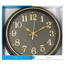 Hauz Round 16" wall clock all in black with copper details-WC5150