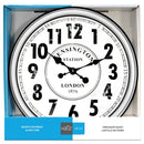 Hauz Round 20" wall clock all white with black pointers-WC5167