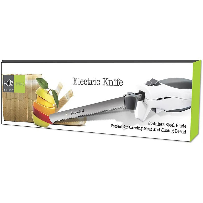 Hauz Electric Knife With Stainless Steel Blade White-AEK4462