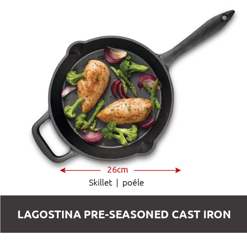 LAGOSTINA Pre-Seasoned Cast Iron Skillet 30CM-9100048211