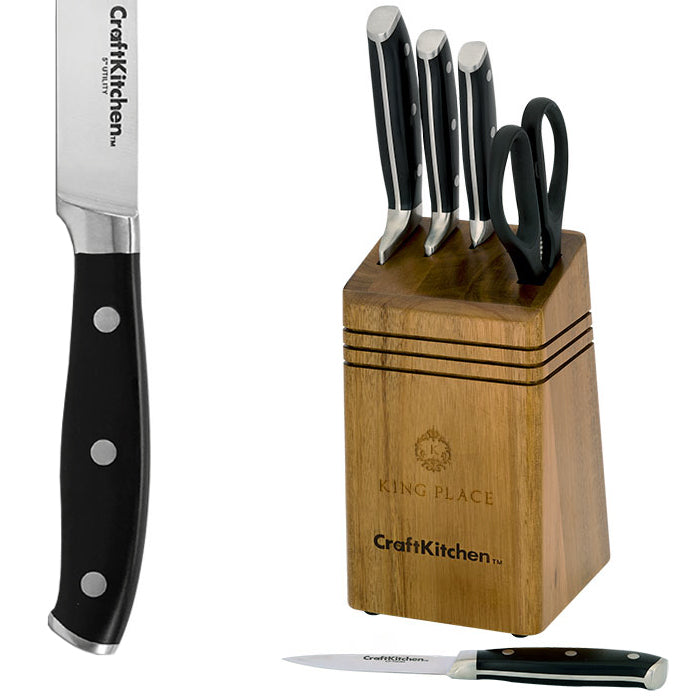 CraftKitchen 6 Piece Cutlery Knife Block Set-80200