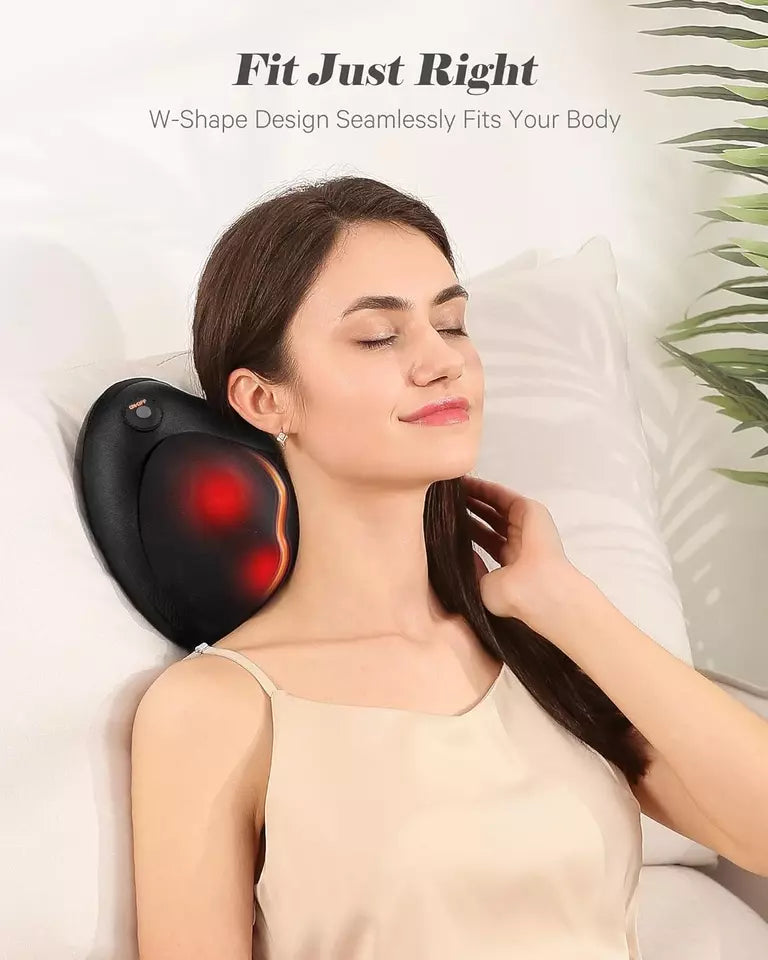 NAIPO  Shiatsu Back Neck and Shoulder Massager with Heat Deep Tissue 3D Kneading Pillo-CPM01