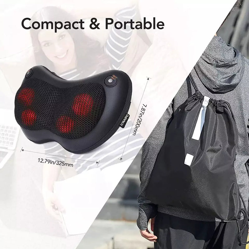 NAIPO Shiatsu Back Neck and Shoulder Massager with Heat Deep Tissue 3D