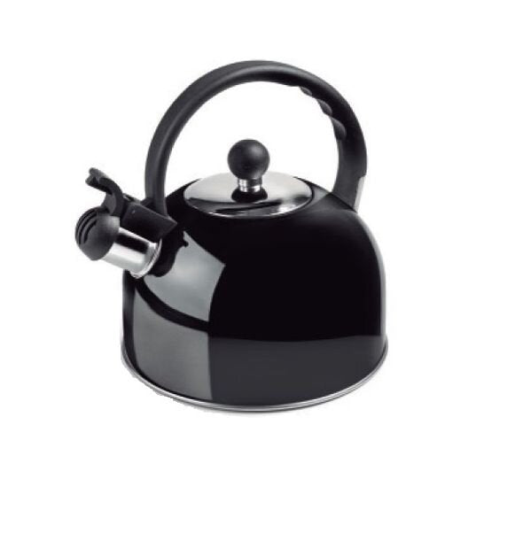 Hauz Whistling Stovetop Stainless Steel Kettle 2L Black-AKL7178