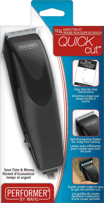 WAHL QUICK CUT 10 PIECE HAIR CLIPPER, HAIR TRIMMER, HAIR-CUTTING KIT -3154