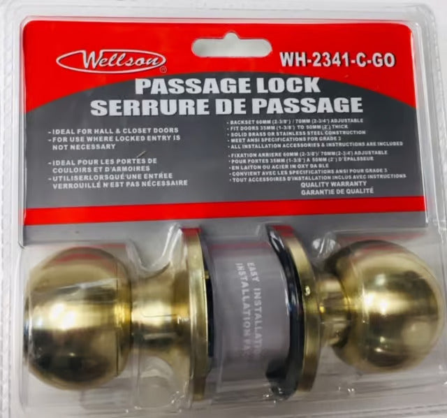 WELLSON Passage Lock (Gold) - WH-2341-GO