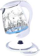 HAUZ Blue LED Illuminated Glass Kettle, 7 Cups, 1.7 Liters