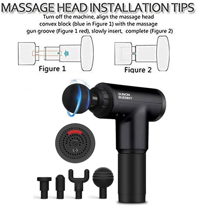 Motorized Massager, Deep Tissue and Pain Relief -- 6 speeds and 4 attachments
