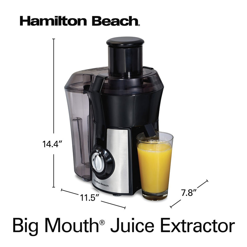 HAMILTON BEACH Stainless Steel 800W Big Mouth PRO Juicer 67608Z