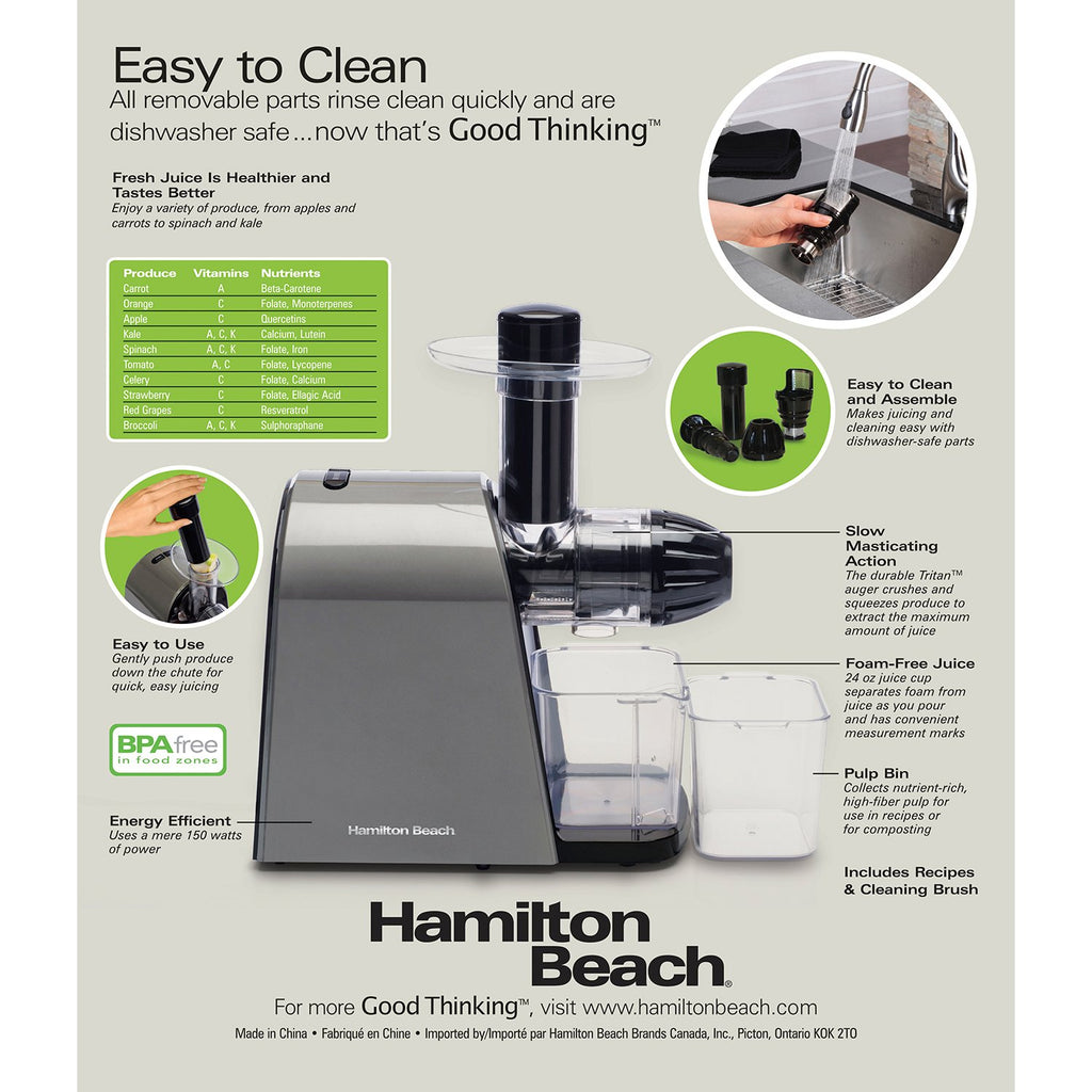 Hamilton Beach Masticating Slow Juicer - 67951