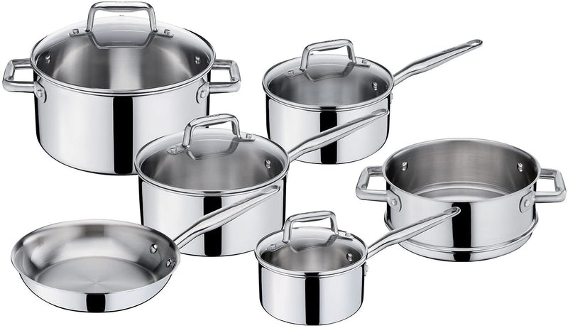 TFAL || Triply Stainless Steel 10-Piece Set Cookware Sets - Home Essentials Clearance