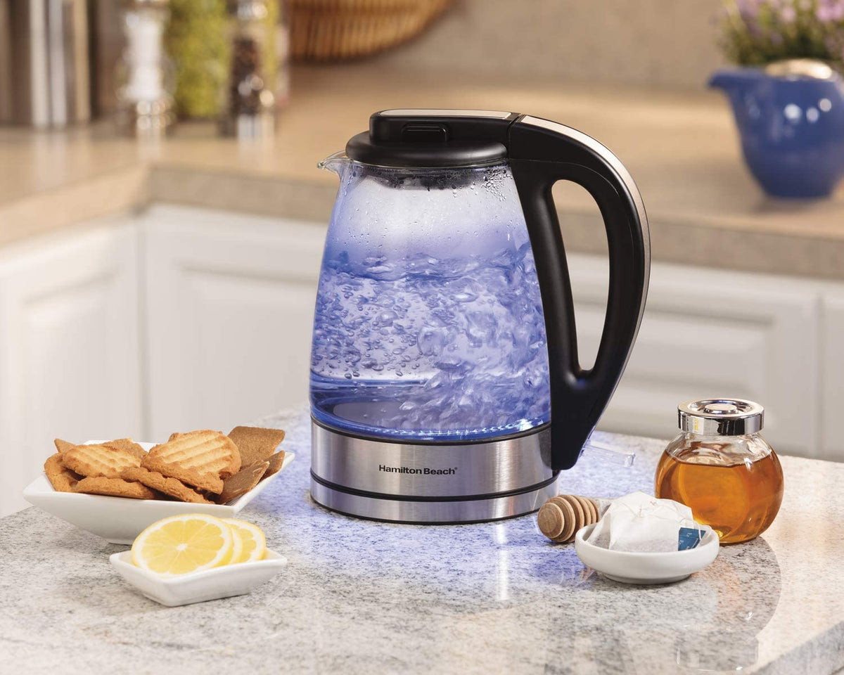 Variable Temperature Hamilton Beach Tea Steeping Glass Kettle