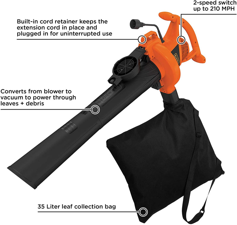 BV3100, 12 Amp Blower/Vacuum/Mulcher (Black Colour)