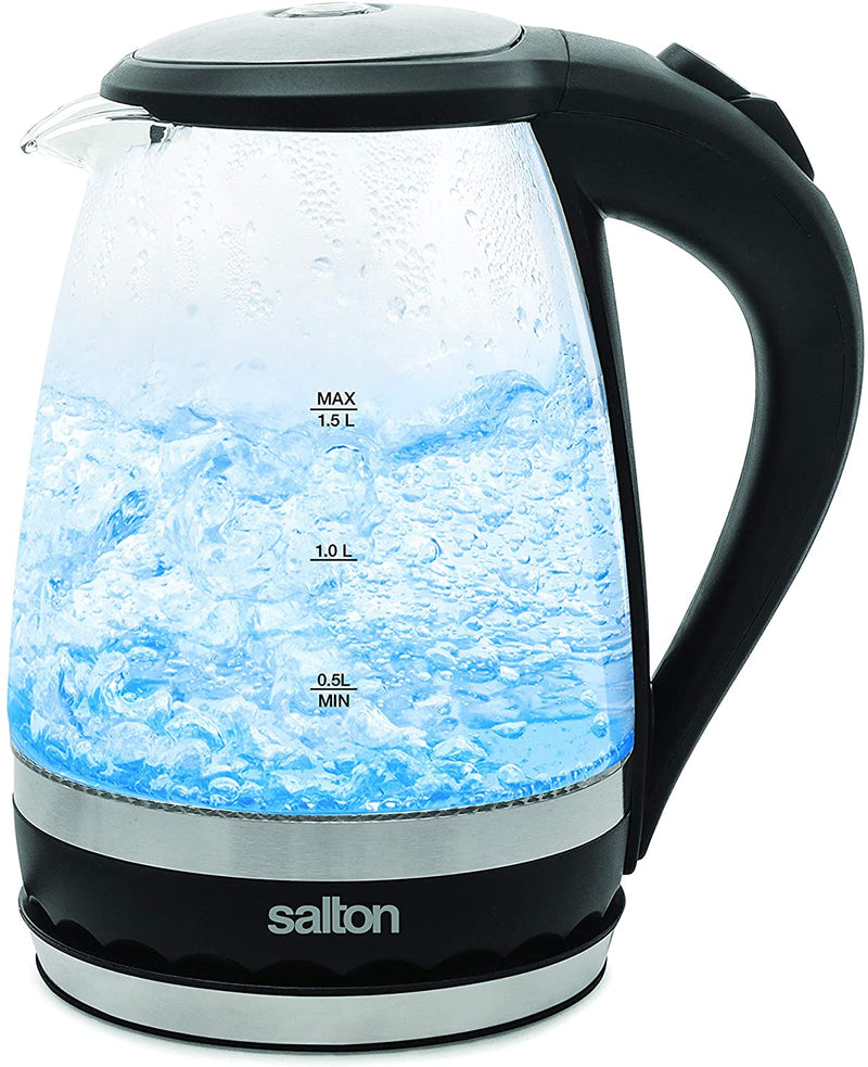 Salton || Cordless Electric Compact Glass Kettle - Home Essentials Clearance