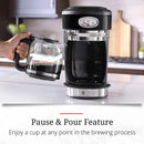 Style rétro classique noir - Avec carafe en verre d'une capacité de 8 tasses/1,25 L - CM3100BKRC 