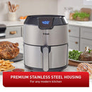 T-FAL 4.2L Digital Stainless Steel Prestige Air Fryer - Blemished package with full warranty - EY403D50