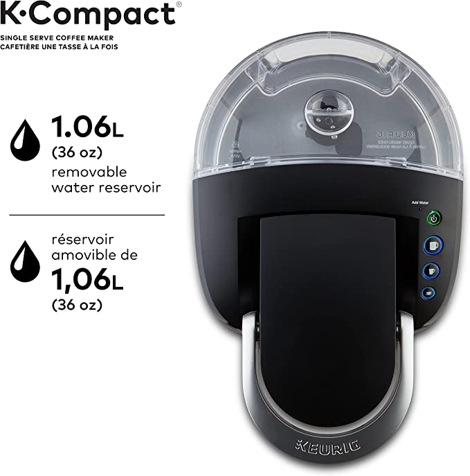 Keurig K-Compact Single Serve K-Cup Pod Coffee Maker, Energy Efficient And Features A Slim Removable Reservoir, Black